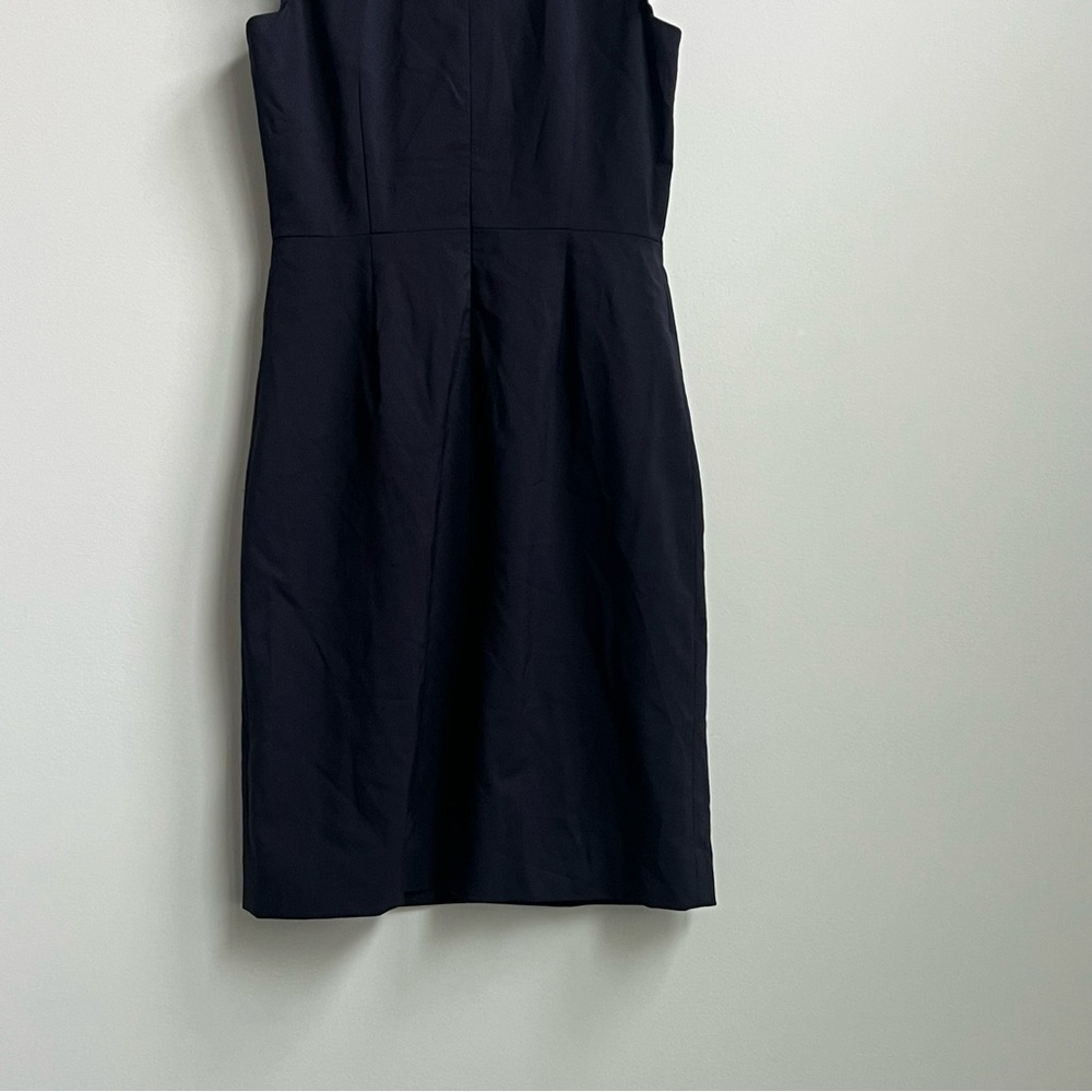 Rebecca Taylor Spring Navy Ruffle Sleeveless Dress Size 6 Wool Tailored Luxury - Picture 11 of 12